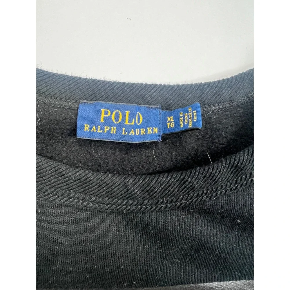 Polo Ralph Lauren Sweatshirt Mens XL Black Graphic New York Crewneck Fleece